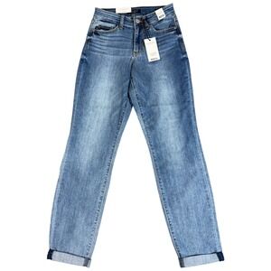 Judy Blue Los Angeles Slim Fit Jeans Womens 1/25 Blue Denim Mid Rise Tapered Leg